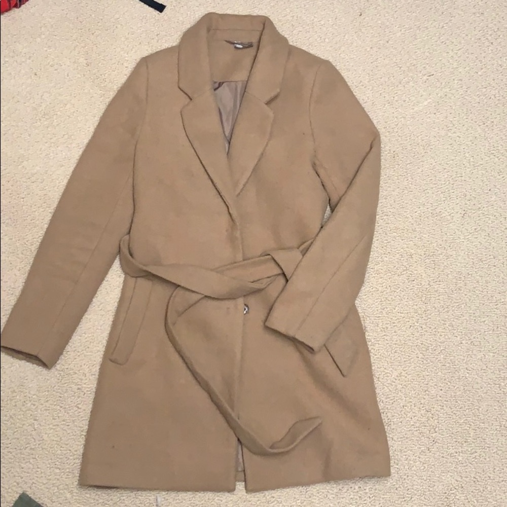 Beige wool lined peacoat